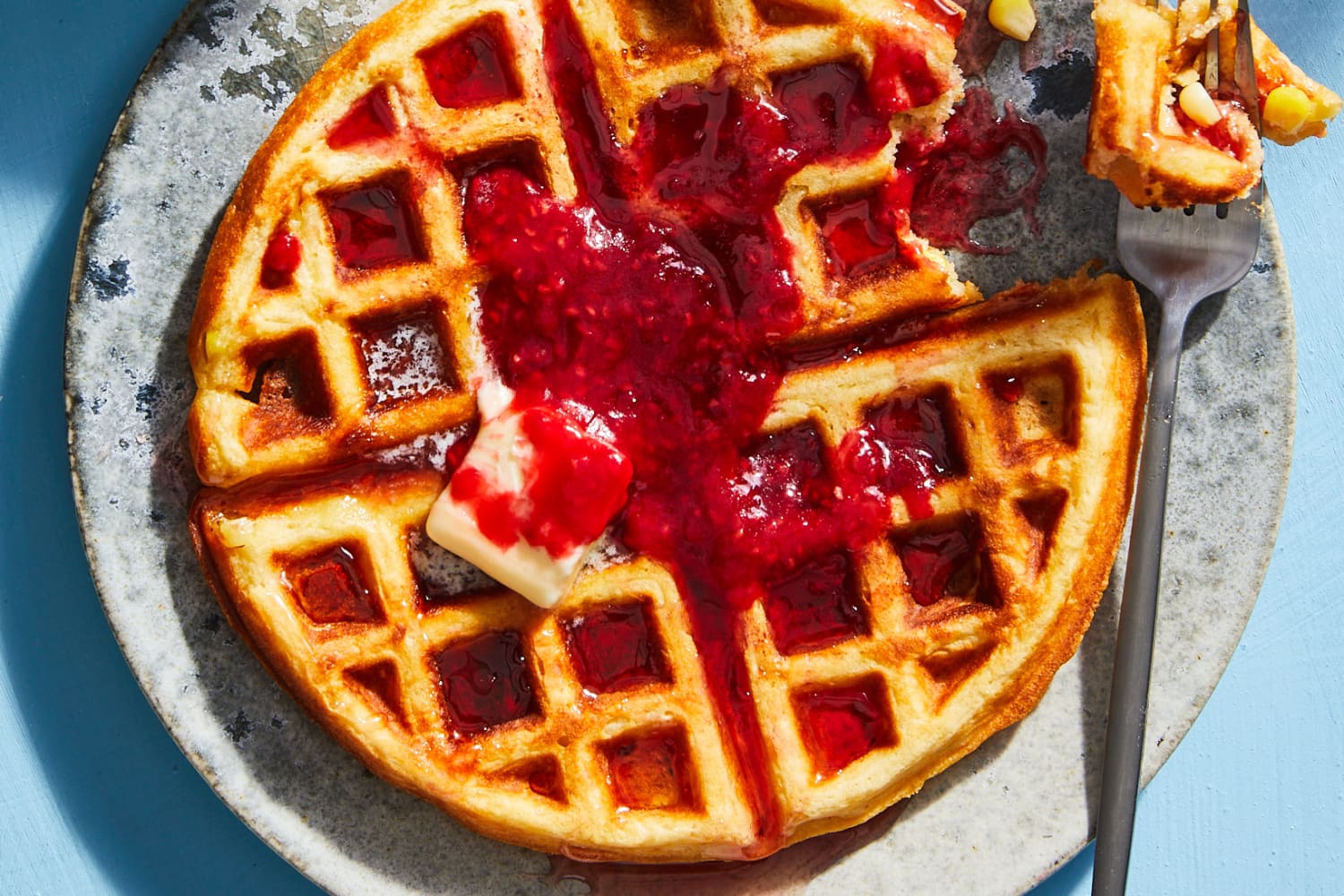 Fresh Corn Waffles with Berry Compote (Sweet and Crispy) The Kitchn