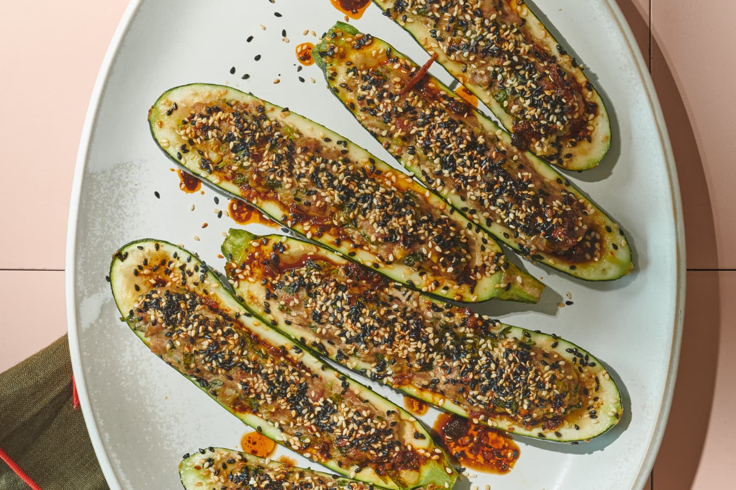 Garlic Chive Pork Zucchini Boats Recipe | The Kitchn