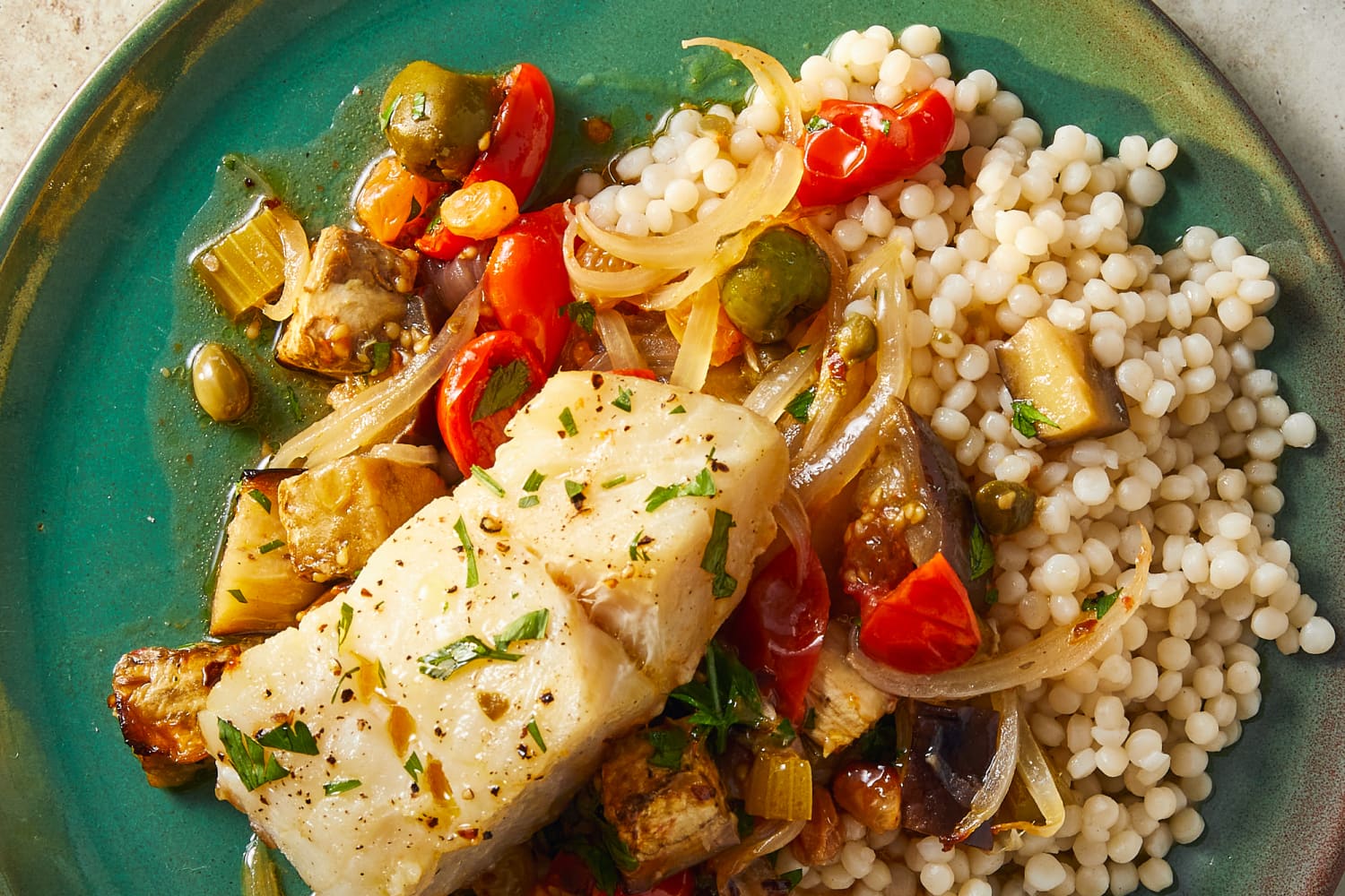 SlowRoasted White Fish with Caponata Recipe The Kitchn