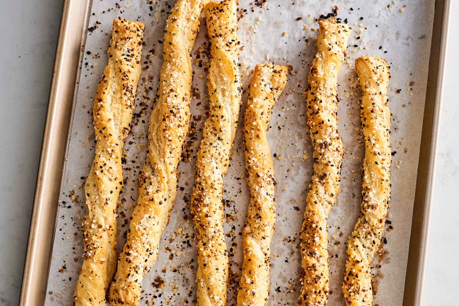 Everything Bagel Puff Pastry Cheese Straws The Kitchn