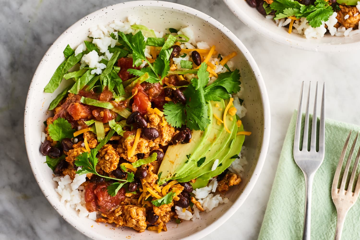 Turkey Burrito Bowls with CilantroLime Rice Recipe The Kitchn