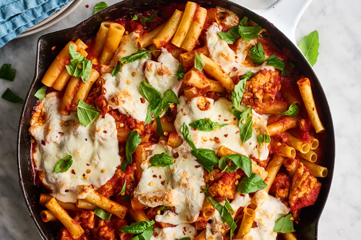 Baked Ziti with Spicy Ground Turkey Recipe | Kitchn