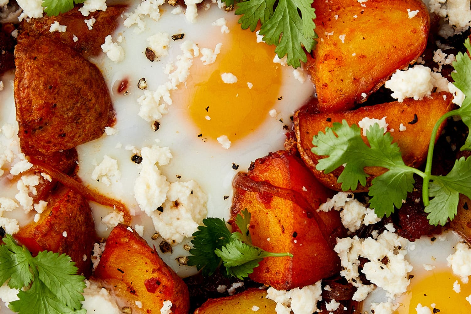 SkilletBaked Eggs With Potatoes and Chorizo Recipe The Kitchn