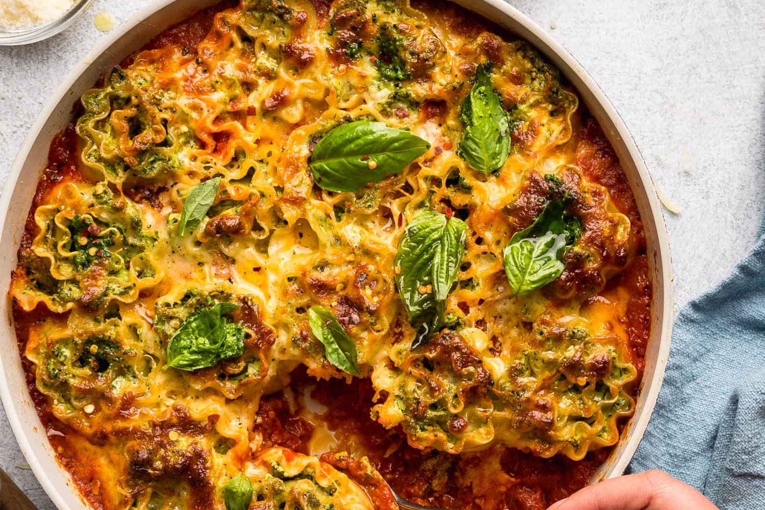 Skillet Lasagna RollUps with Kale Pesto The Kitchn