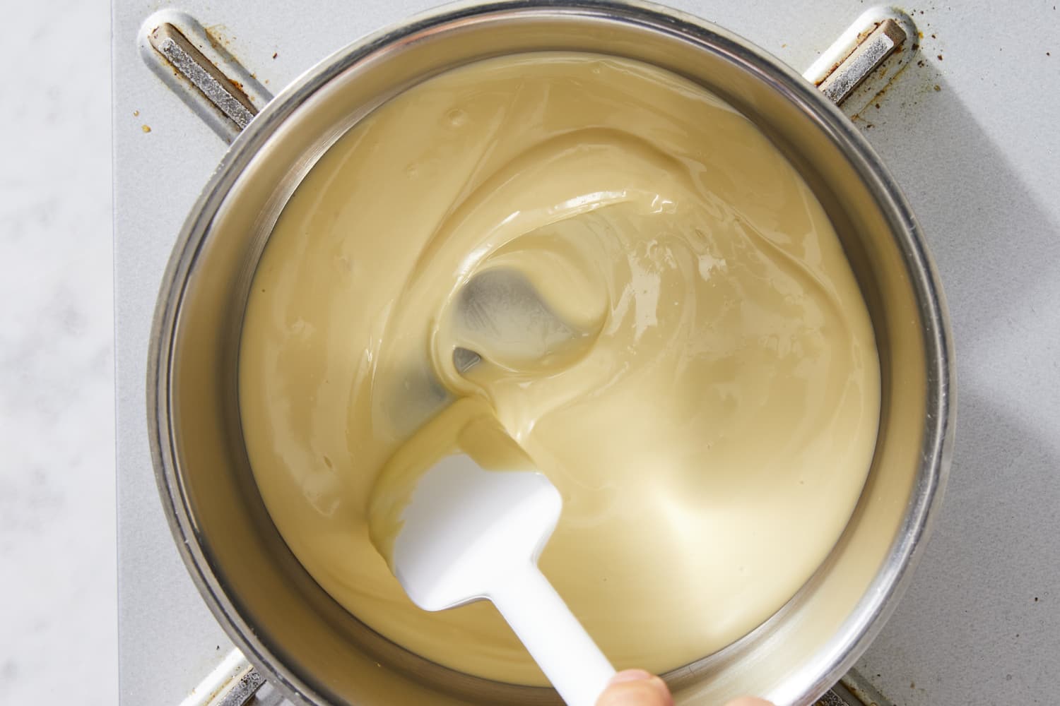 Melting cheap white chocolate