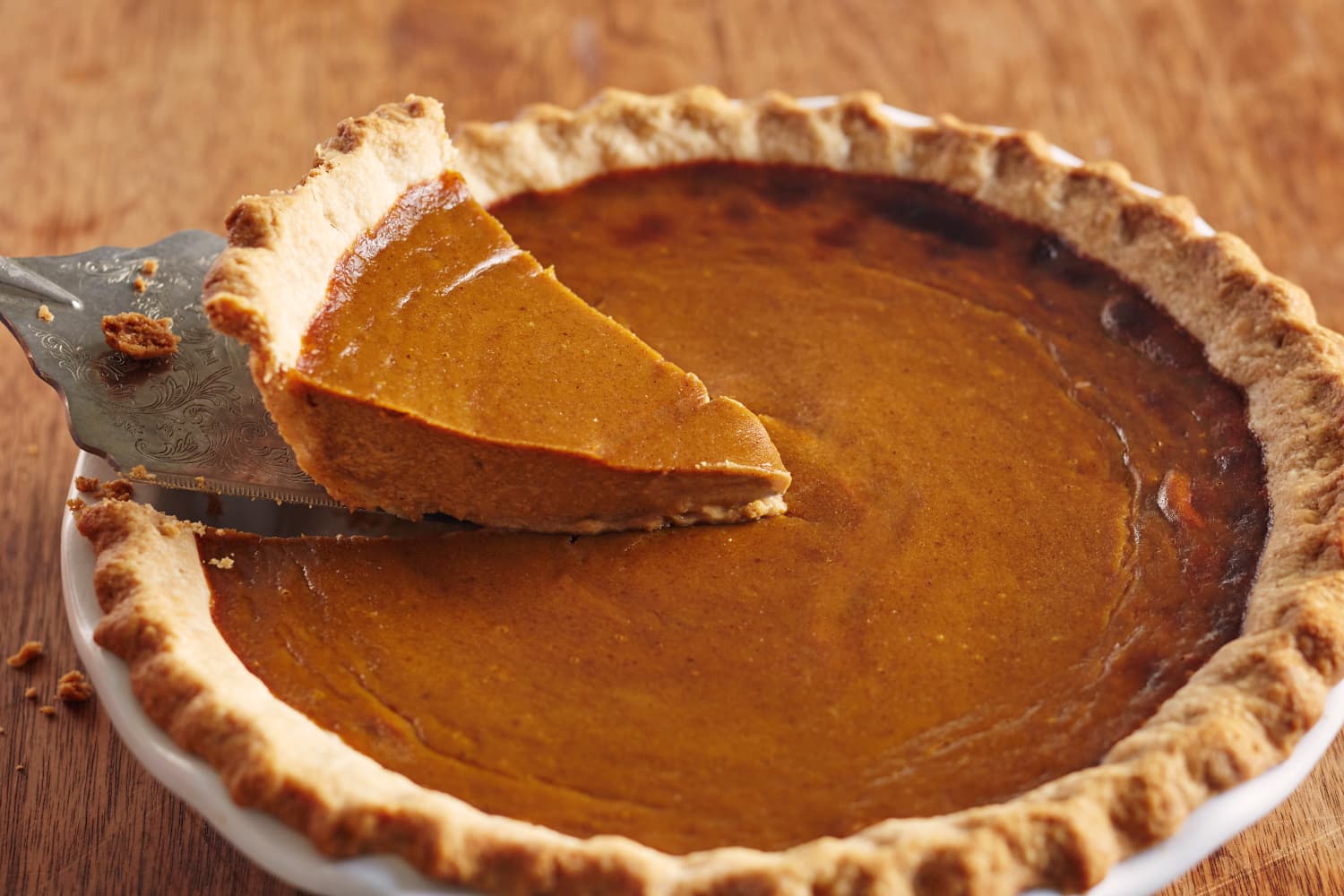 pumpkin pie in a springform pan