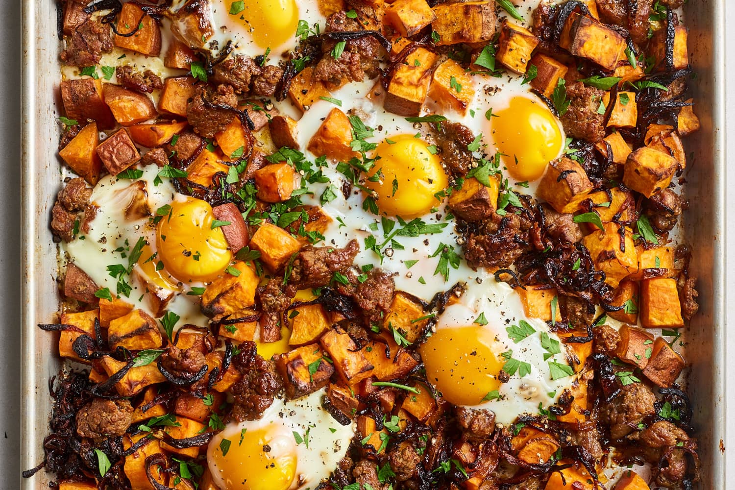 Recipe Sweet Potato Hash with Sausage Eggs