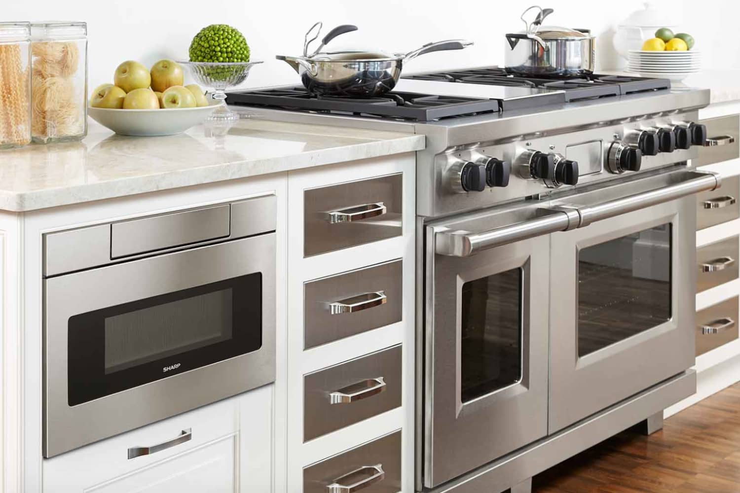 Kitchen island deals microwave drawer