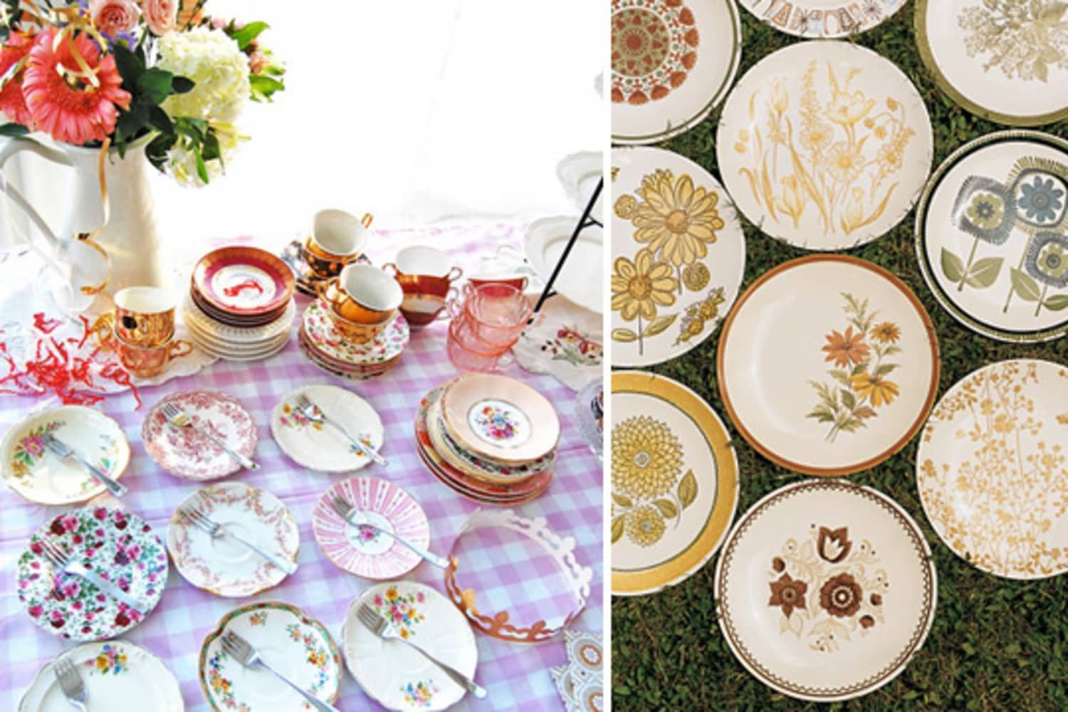 Mismatched china dinner plates online