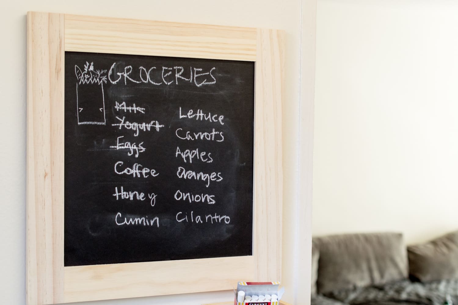 Blackboard for outlet kitchen
