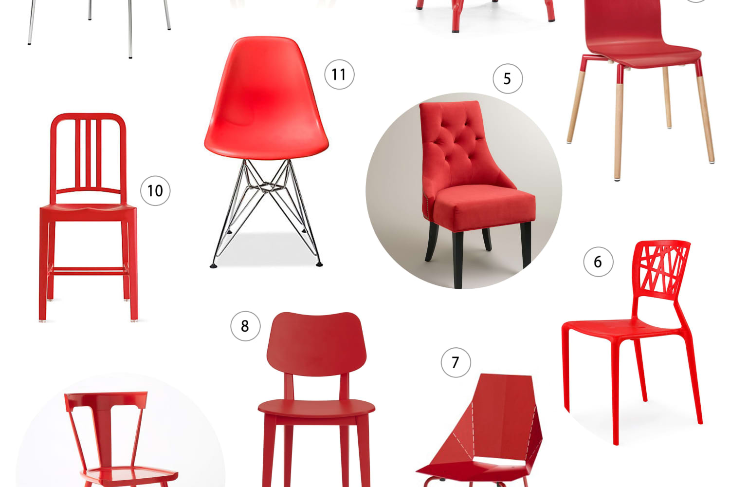 Red shop restaurant chairs