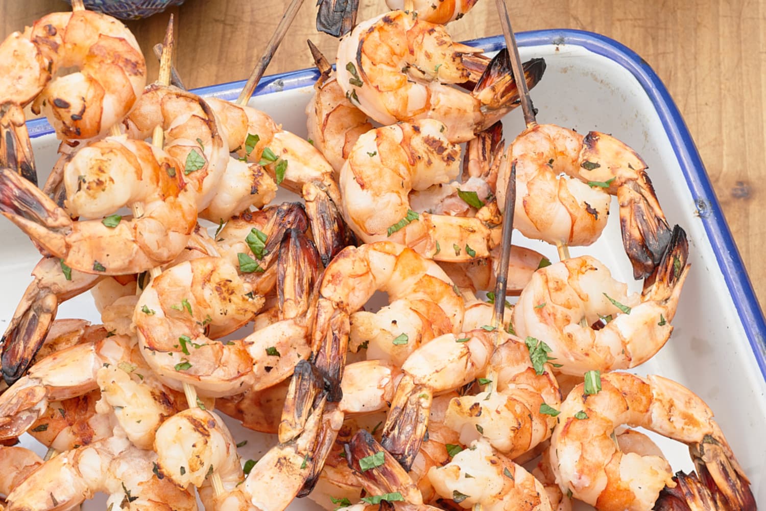 Shrimp on top gas grill