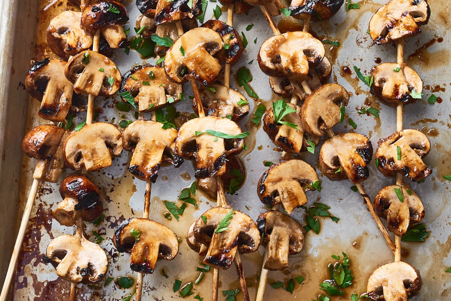 Garlicky Marinated Grilled Mushrooms