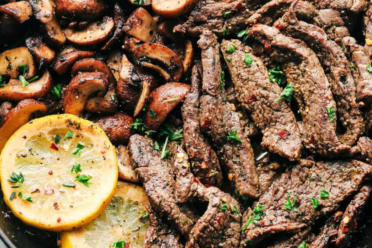 Lemon Garlic Flank Steak with Mushrooms The Recipe Critic The Kitchn