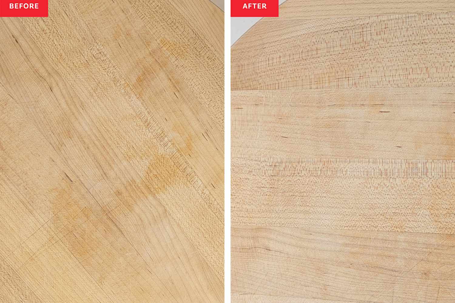 Ich habe 3 Methoden getestet, um mein fleckiges Schneidebrett zu reinigen ...
