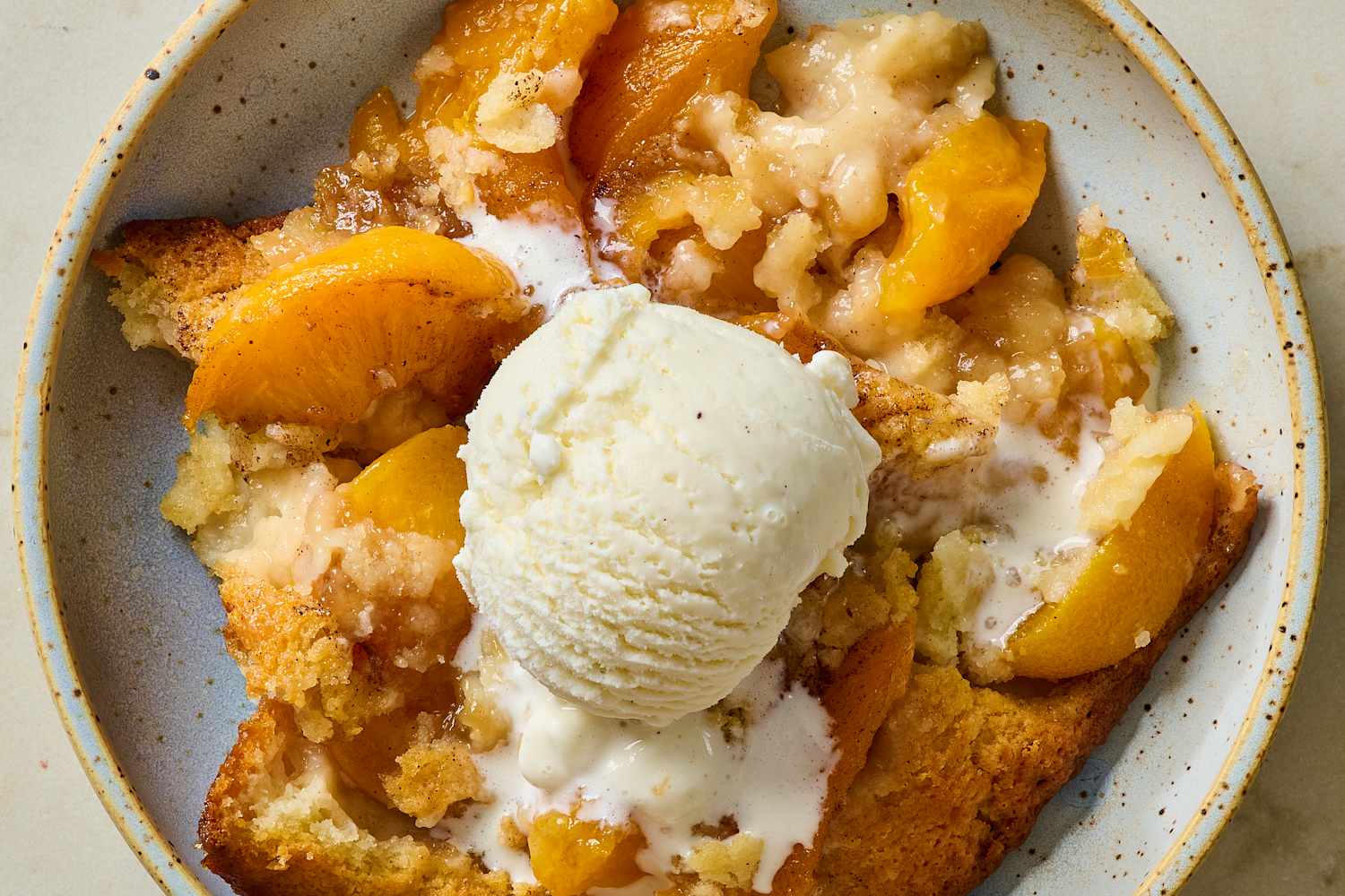 The Shortcut Bisquick Peach Dessert That's Ready for the Oven in 10 Minutes