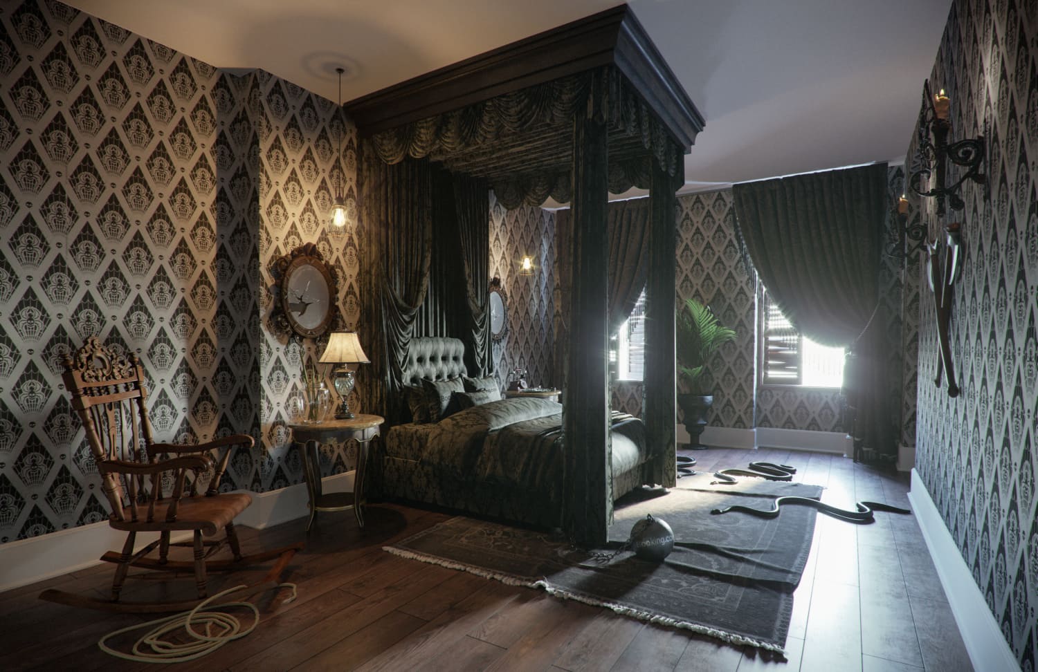 Addams Family Living Room Interior In Color