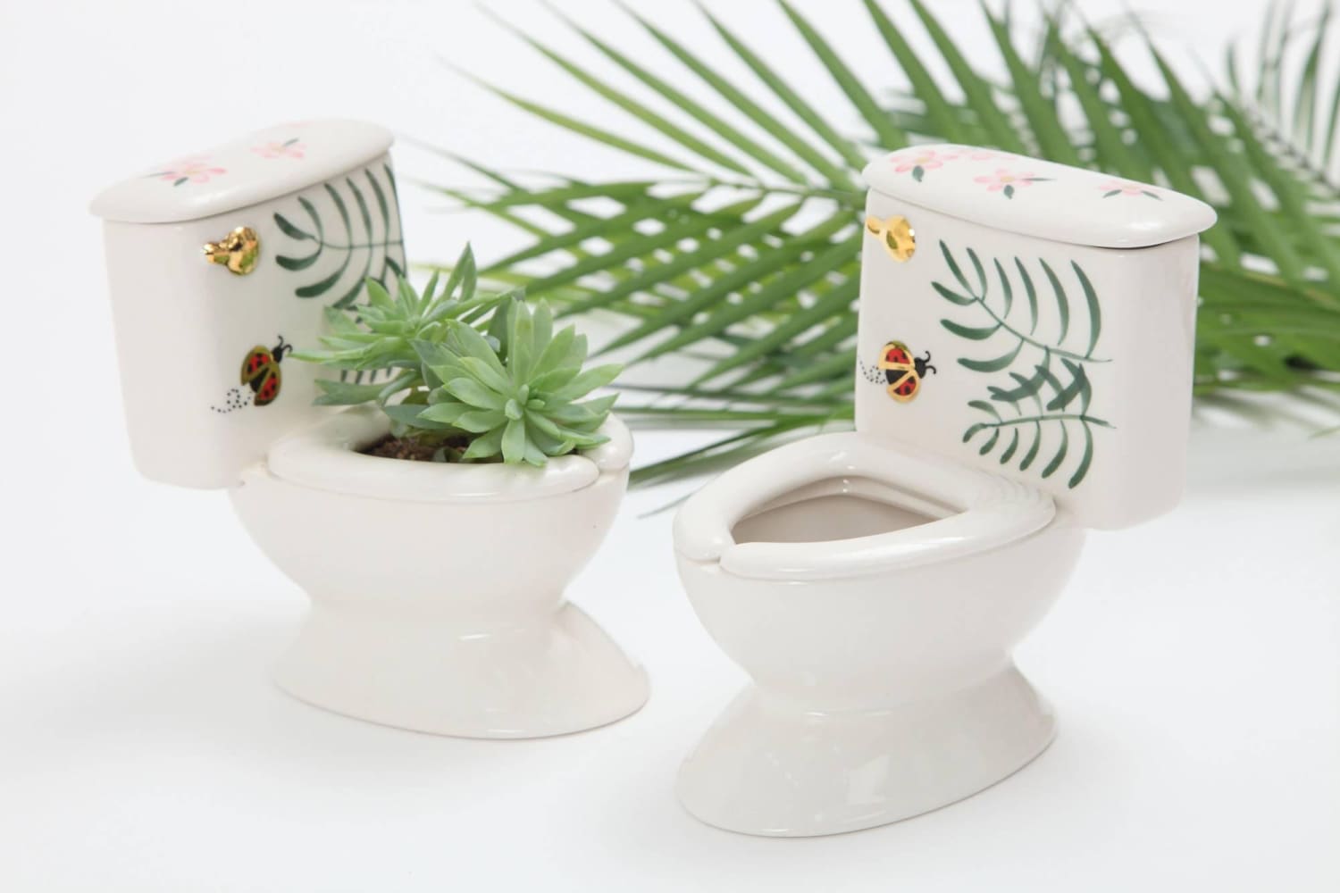 Miniature Toilet Succulent Planter Apartment Therapy