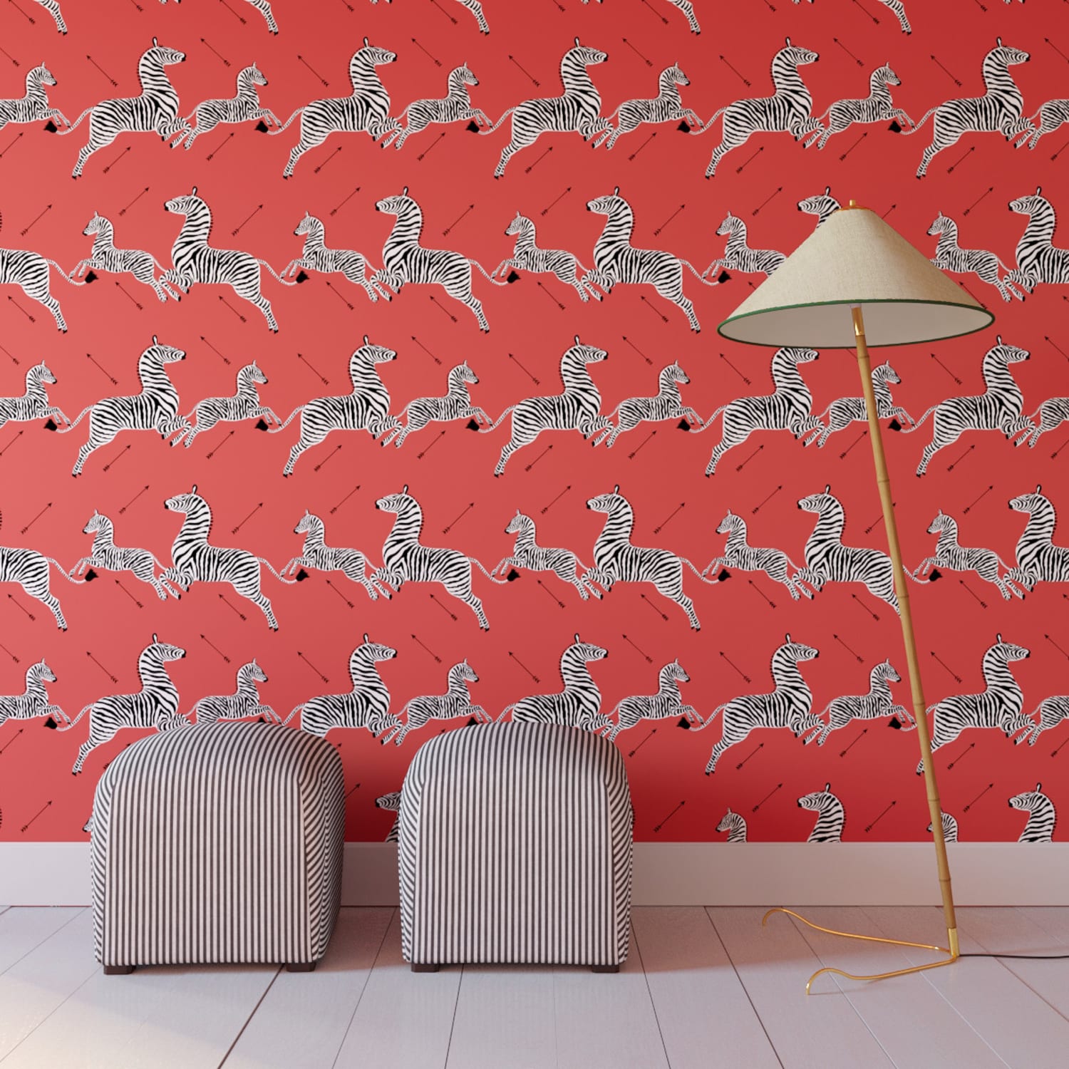 Royal Tenenbaums Zebra Wallpaper Peel-and-Stick Scalamandre The Inside