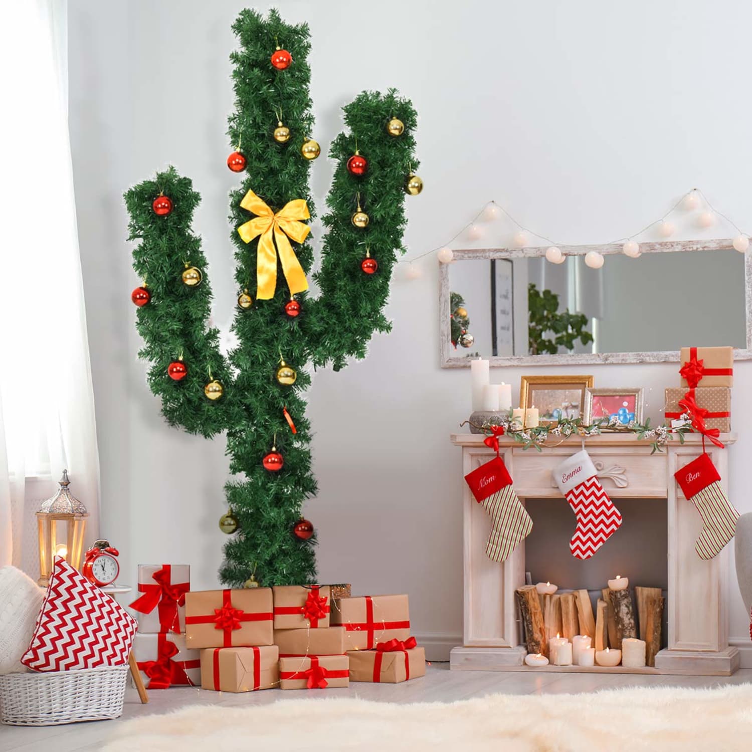 PreLit Artificial Christmas Cactus Amazon Apartment Therapy