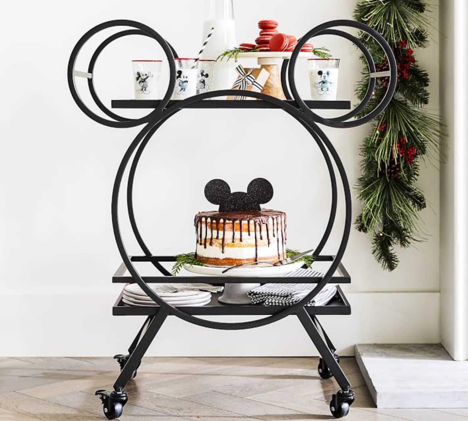 Pottery Barn's New Disney Collection Includes a MickeyShaped Bar Cart