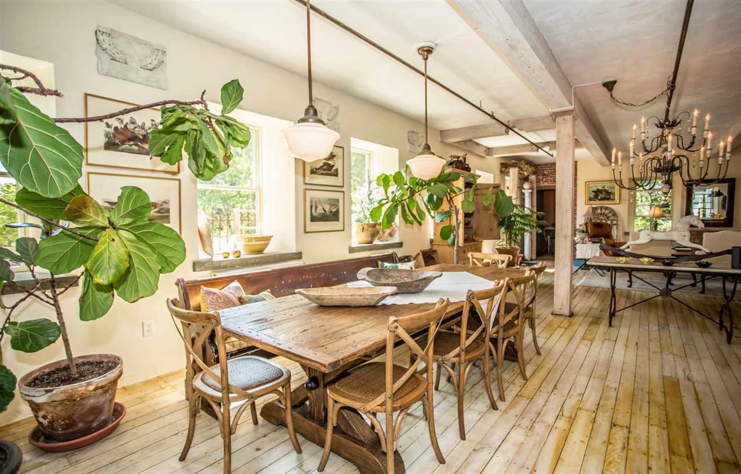 This Condo in a New Hampshire Mill Building Has Exposed Beams and a