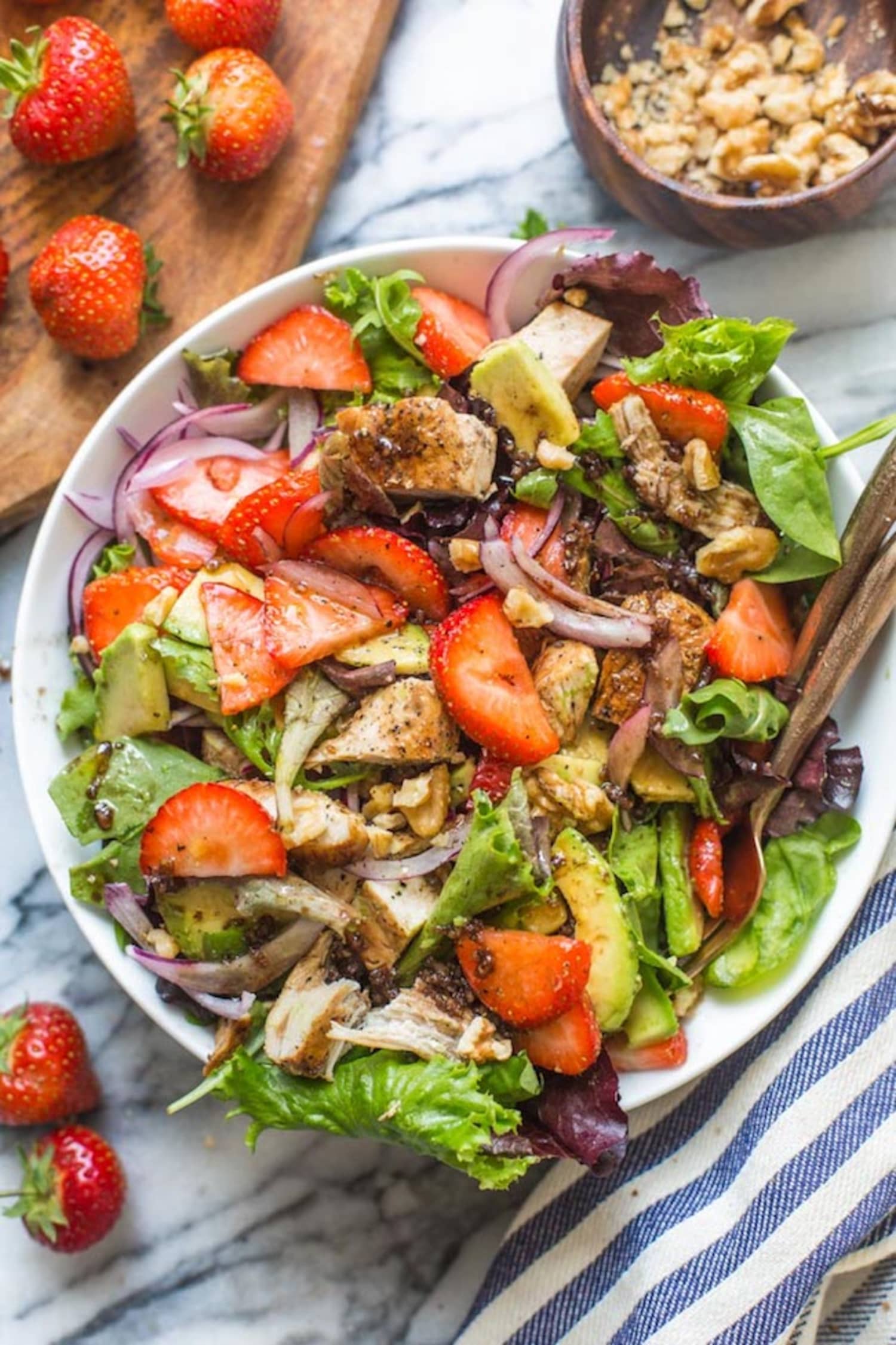 Balsamic Strawberry Chicken Salad - A Saucy Kitchen | Kitchn