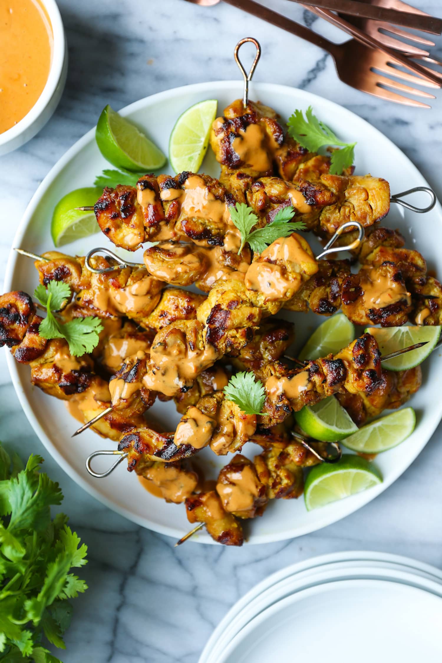 Chicken Satay with Peanut Sauce Recipe - Damn Delicious ...