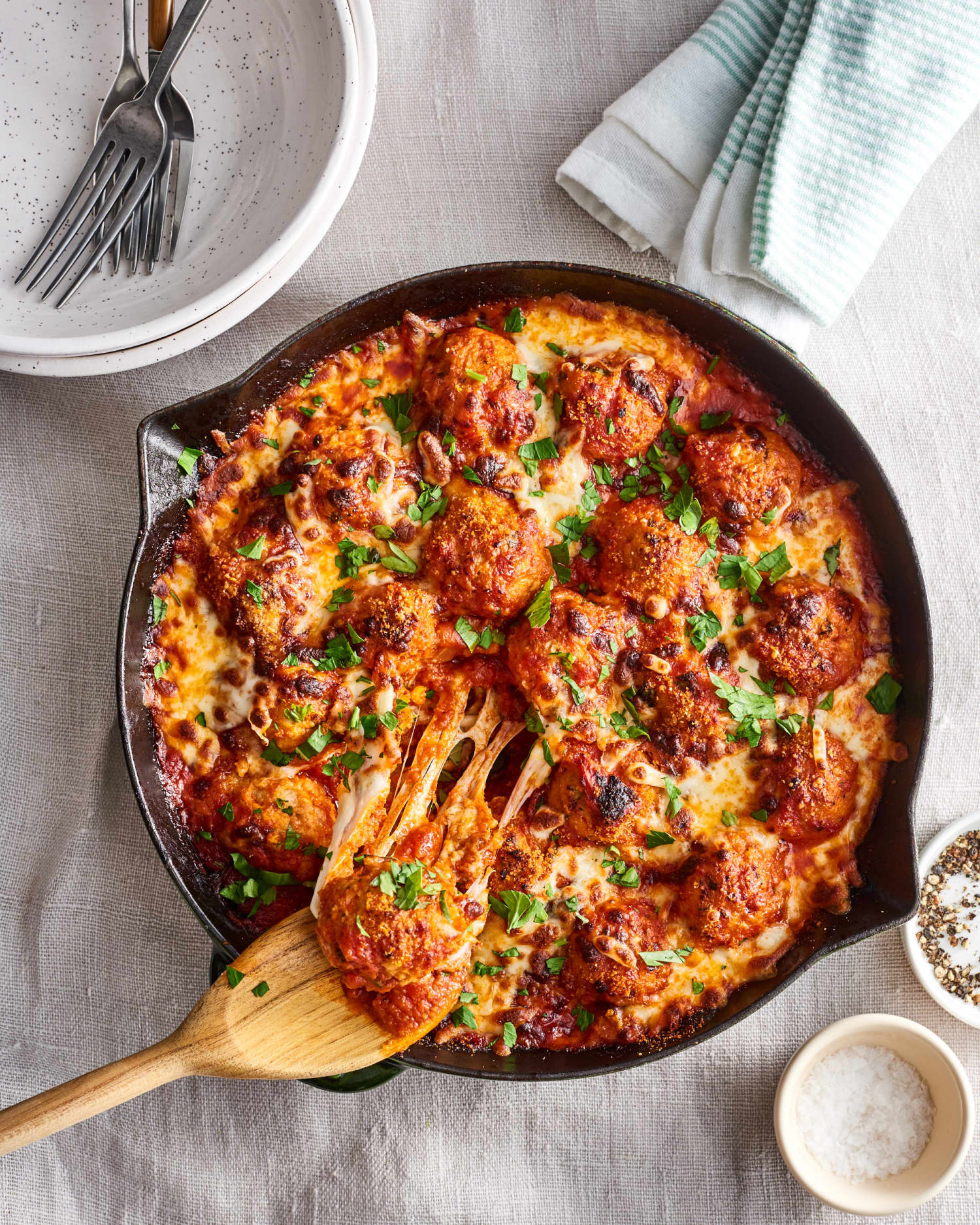 Skillet Chicken Parmesan Meatballs | Kitchn