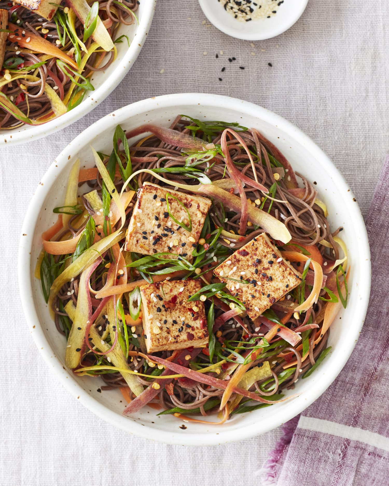 Sesame Soba Noodle Bowl with Crispy Tofu.