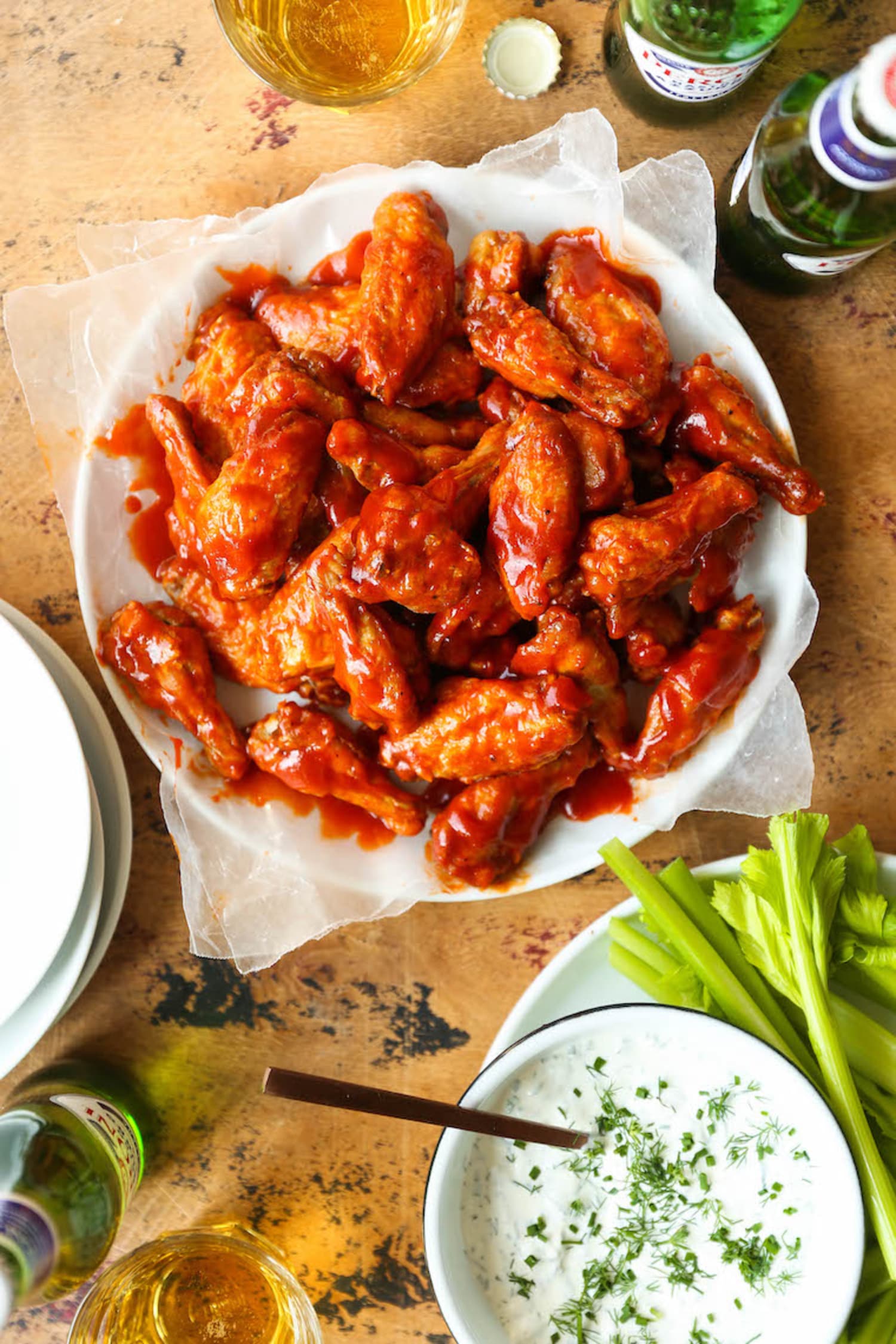 Honey Buffalo Wings with Homemade Ranch - Damn Delicious | Kitchn