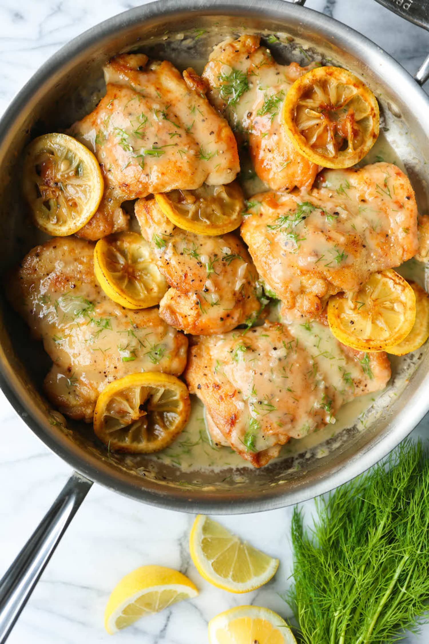 Skillet Lemon Dill Chicken Thighs Damn Delicious Kitchn