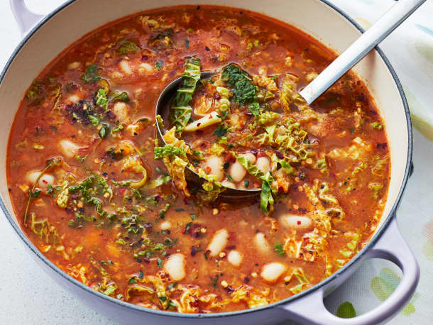 Cabbage and White Bean Crockpot Soup