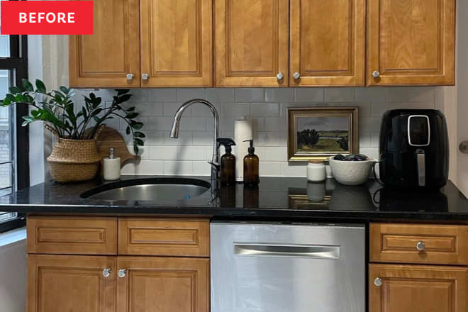 Before & After: A Drab Rental Kitchen Gets a Luxe Cottagecore Makeover for $300