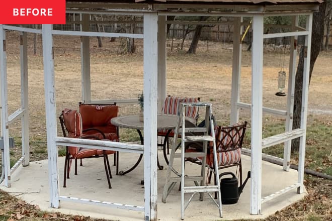 B&A: A Decrepit Gazebo Looks Completely Unrecognizable After a $600 Makeover