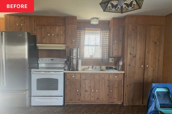 A ";Grim"; Cabin Kitchen Gets a Redo with a Cheery Backsplash (in 5 Colors!)