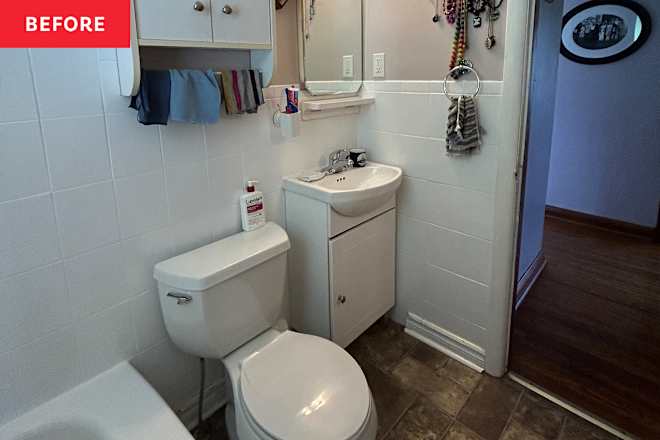 This Dated Bathroom Feels 2x as Big After a Makeover (I Can’t Believe It’s 30 Square Feet!)