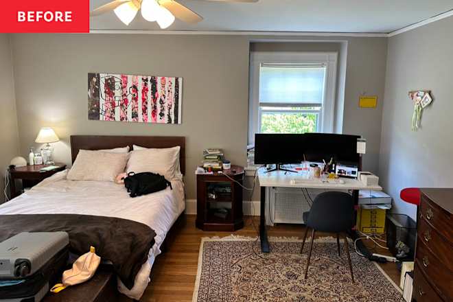 A Designer Turned a “50 Shades of Beige” Bedroom into a Suite Retreat