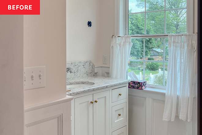 After a Makeover, This White Bathroom “Feels Like Stepping into a Secret Garden”