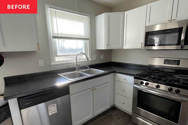 Before & After: A “Cheap” Gray Kitchen Gets the Most Vibrant, Whimsical Makeover (for Under $1,200!)