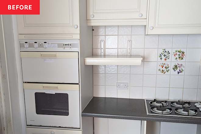 Before & After: A “Hideous, Moldy” White Kitchen Gets a Cozy Green Makeover (It’s Unrecognizable!)