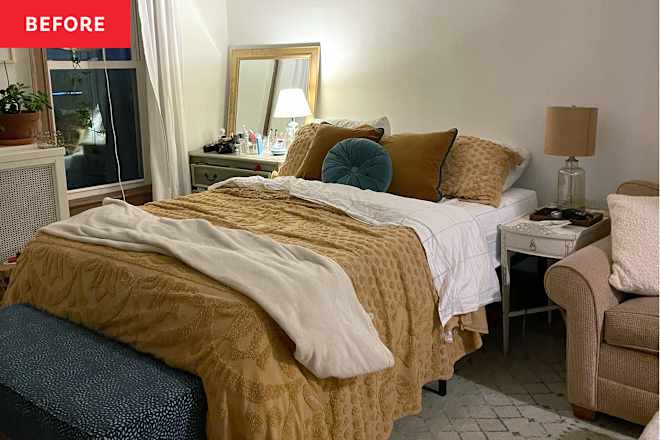 This Bedroom Got a Cozy, Color-Drenched Makeover with the Coolest DIY Projects