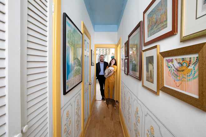 Hand-Painted Murals Line the Walls of This Over-100-Year-Old NYC Home