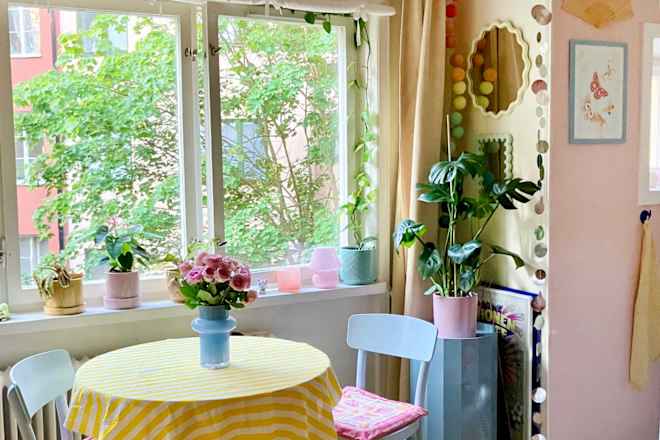 IKEA Pieces and a Little Paint Turned a 250-Square-Foot Studio into a Colorful Gem