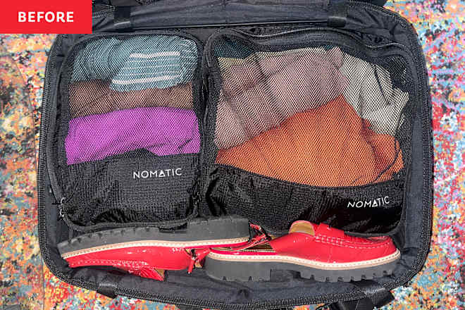 I Just Discovered the Smartest Shoe-Packing Trick for My Suitcase