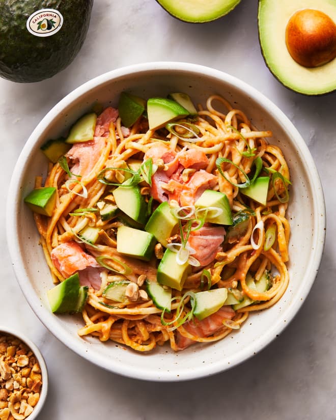 SPONSORED POST: Salmon and California Avocado Peanut Noodles