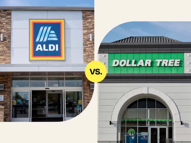 We Compared Prices for a Dozen Items at Aldi Versus Dollar Tree — And One Is Clearly Cheaper