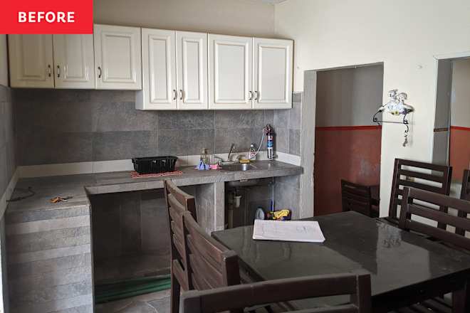 Before & After: A “Claustrophobic” Kitchen’s White Cabinets Get a Dramatic Airy Makeover