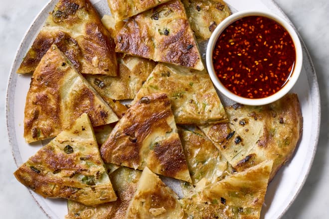 My 3-Ingredient Scallion Pancakes Are Super Crispy and Extra Flaky