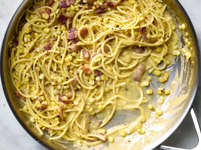 My Summery Corn Carbonara Is Irresistibly Creamy — Without a Drop of Cream